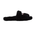 Black Balenciaga Fur Slides