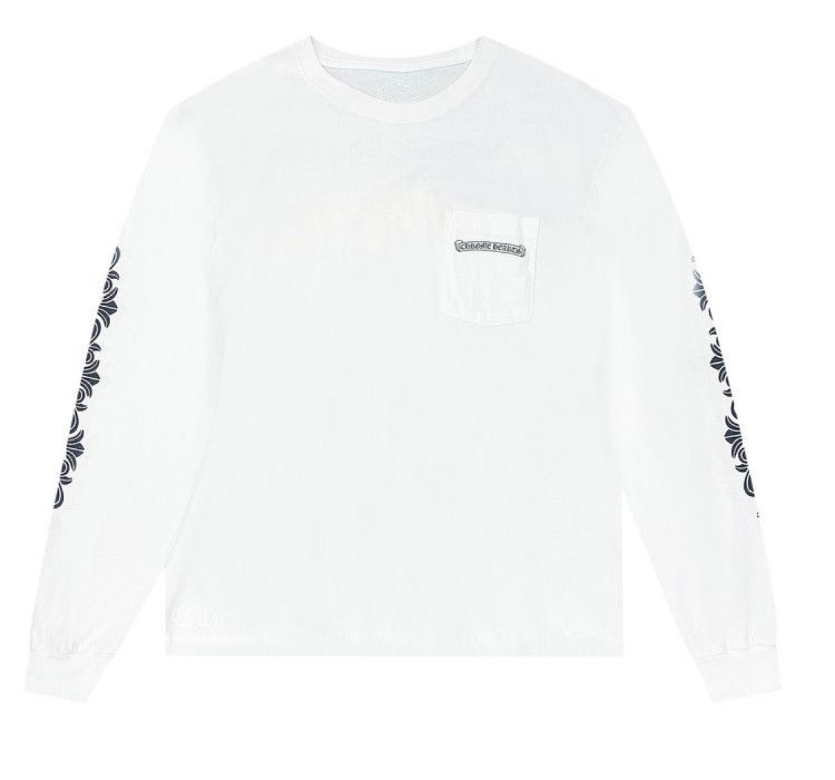 White Chrome Heart Long Sleeve